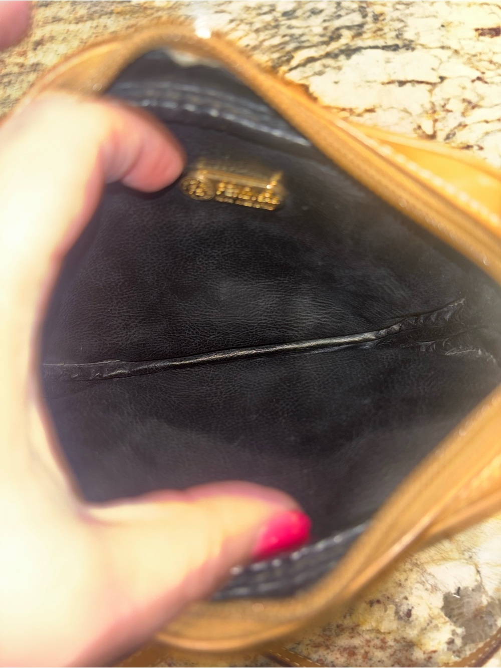 Fendi Striped Crossbody Bag in Brown and Tan Leather - Picture 5 of 10